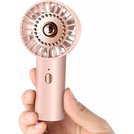Ventilateur portable ultra léger, mini ventilateur à main avec 3 vitesses, vent puissant et silencieux, ventilateur poche rose, rechargeable via USB avec charge rapide, petit ventilateur idéal pour vo (1/5)