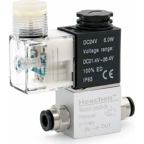 Électrovanne Pneumatique Électrique 2V025-08, 24VDC, Normale Fermée JEUX DE PISCINE (1/4)