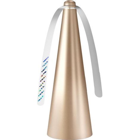 Ventilateur anti-insectes, ventilateur de bureau électrique portable silencieux à plusieurs lames pour dîner, pique-nique et barbecue (doré)