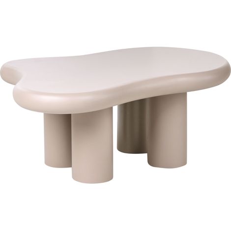 Mesa de centro moderna minimalista sala de estar verde tablero de MDF forma irregular 100 x 70 cm gris pardo Ondle