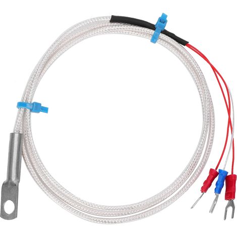 PT100 Thermistor-Temperaturfühler, hochpräzise Rundloch-Patch-Typ, Temperatur mit Glasfaser-Abschirmkabel für Kraftwerke (2 m).