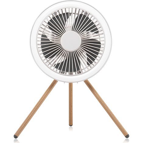 Ventilateur de camping/caravane avec support en bois amovible (1/5)