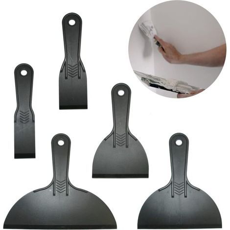5 Pièces Couteaux à Mastic en Plastique Couteaux à Mastic pour Propagation Autocollants Papier Peint Noir (1/5)