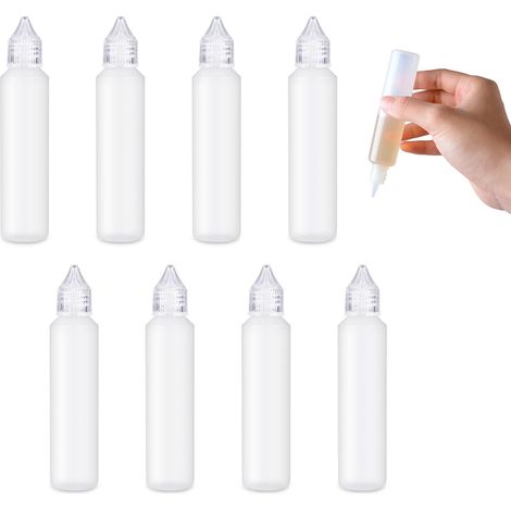 Flacons Compte-Gouttes,8 PCS Flacon Compte-Gouttes 30 ml Plastique Souple Compressible Pipette Bouteille Vide Multifonction pour Colle Liquide Soin Artisanat Flacon Souple (1/5)