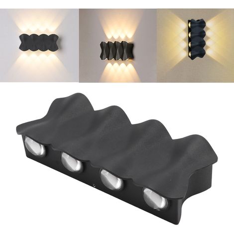Applique murale LED étanche IP65 8W 3000K, éclairage haut/bas, style moderne, en aluminium, pour extérieur, couloir, cour, 85-265V (1/5)