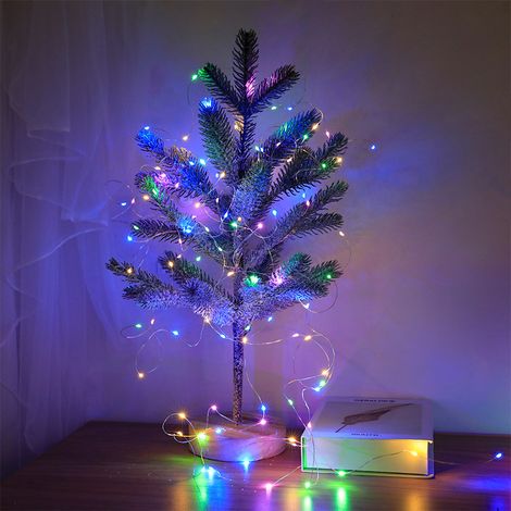 m lange, mehrfarbige Lichterkette mit synchronisiertem Blinkmodus, batteriebetrieben, 50 LEDs, ideal für Weihnachten oder das Schlafzimmer. (1/5)