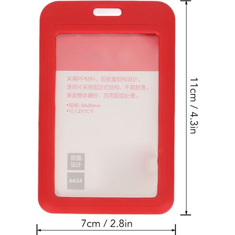 10 Pochettes à Badge Couleurs Assorties Plastique Givré Coins Arrondis Porte-Carte de Bus avec Cordon pour Entreprise École Vertical (10,9 x 7,1 x 0,5 cm) (1/5)