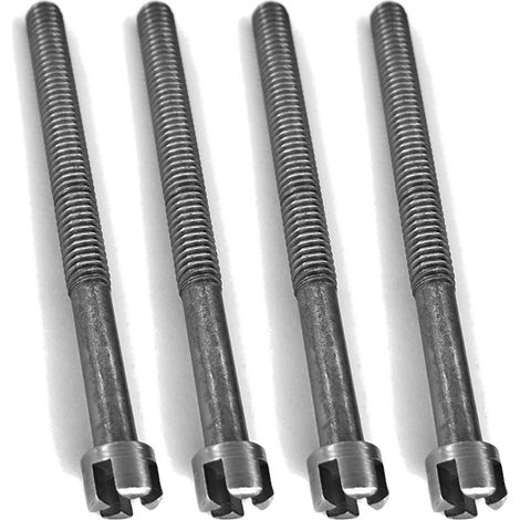 Satz mit 4 Kreuzschlitz-Bettschrauben aus Rohstahl 7 mm x 60 mm – 150 mm Steigung – Direktgewinde für Möbel und Schränke (1/4)