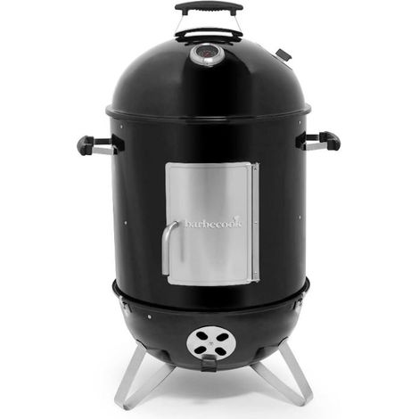 Fumoir vertical Oskar M – 112 cm de hauteur – Grille chromée Ø 44 cm – Contrôle de température avec thermomètre intégré – Barbecook