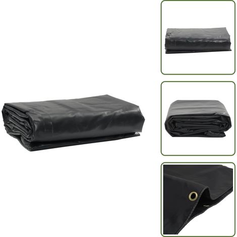 The Living Store Bâche anthracite 3x4 m 600 g/m² - Bâche Imperméable - Bâche De Protection - Bâche Extérieure - Bâche Voiture - Bâche Moto