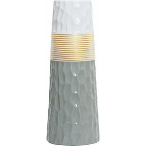 Vase décoratif en céramique gris de 28 cm pour la maison, la fête, la pièce maîtresse de mariage