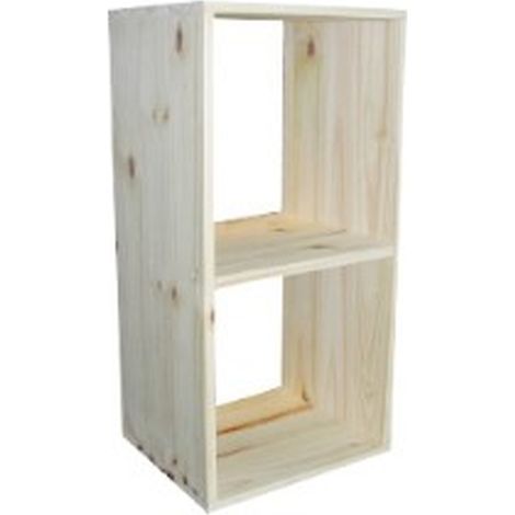 Cubo de almacenamiento Compartimentos de pino macizo - 36x30x70,5 CM (2COMP)