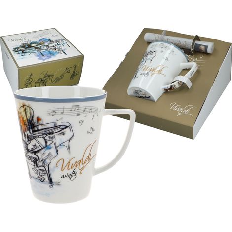 Tazza in porcellana Antonio Vivaldi Carmani invernale per caffè, tè e arte (1/4)