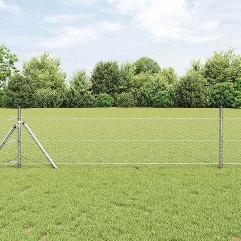 Zaunpfosten Silber 50 x 0,6 m (36 mm Mesh) Stahl