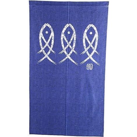 YMYNY Rideaux de Porte de Style Japonais Rideaux Occultants Rideaux de Porte Imprim&eacutes avec des Poissons Rideaux pour Cuisine Restaurant Chambre de B&eacuteb&eacute Enfant, 150 x 85 cm, Tige ou F