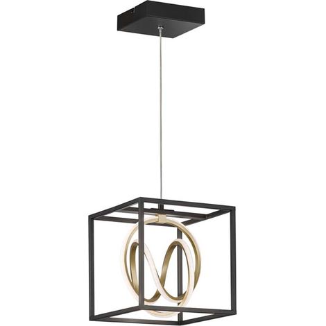 Lampe à suspension lampe suspendue lumière de salon dimmable télécommande noir or LED (1/5)