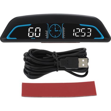 Compteur de Vitesse GPS Numérique Universel pour Voiture, Affichage HUD avec Alarme de Vitesse et Réglage Automatique de la luminosité pour Les Véhicules. (1/5)