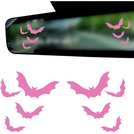 Halloween Vinyl Auto Fensteraufkleber, Rosa Fledermaus Muster, Halloween Dekoration für Autofenster, Halloween Dekoration für Autofenster, Rosen Aufkleber (1/5)