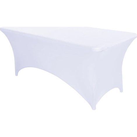 1-Pack - Stretch Tablecloth - White Rectangular Tablecloth - Foldable Tablecloth - Elastic Rectangular Tablecloth - Suitable for parties, weddings, birthdays, banquets, and vendors. (1/3)