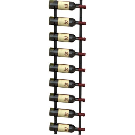 COSTWAY Portabottiglie Vino da Parete, Cantinetta Vino da Parete, Porta Bottiglie di Vino da Parete in Metallo per Cucina, Sala da Pranzo, Cantina, Bar, per 9 Bottiglie