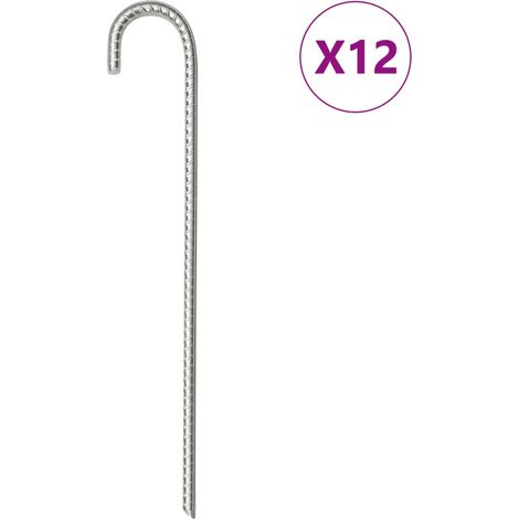 Zeltheringe 12 Stk. 37 cm Ø10 mm Verzinkter Stahl