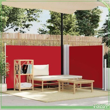 Auvent latéral rétractable - FAFEICY - 48483 - Rouge - 120 x 0-1000 cm - Enroulement automatique (1/5)