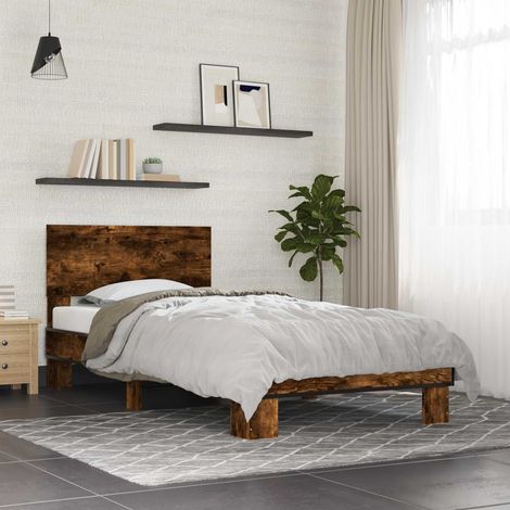 vidaXL Struttura letto con testata Rovere Fumo 80 x 200 cm (1/5)