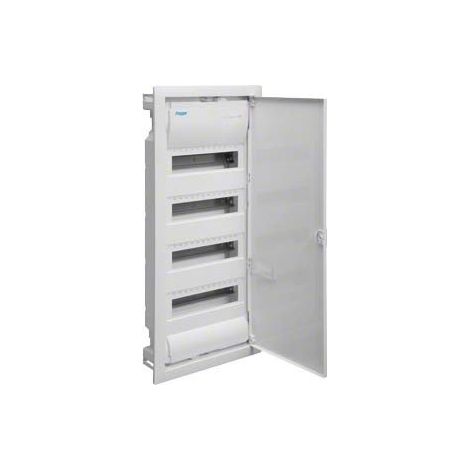 Hager – Tableau équipé à encastrer 4 modules – 12 pôles – Fixation par vis – Pose en saillie ou encastrée – IP30
