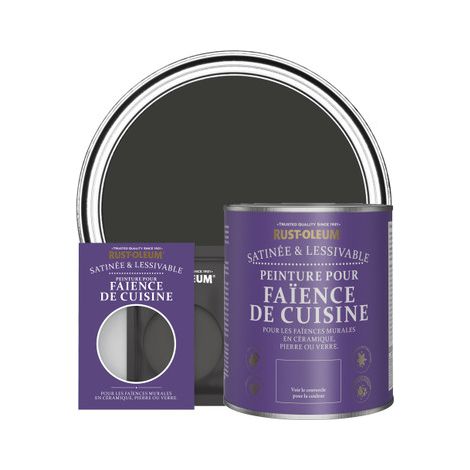 Peinture pour Faïence de Cuisine, Finition Satinée - Magie Noire (1/2)