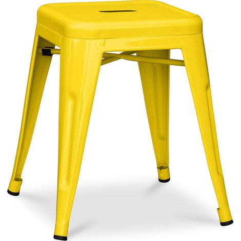 Industriedesign Hocker - 45cm - Neue Edition - Stylix Gelb