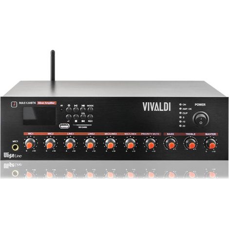 Amplificatore Nero WiFi-FM-USB-Bluetooth-MP3-SD 100V 120W VIVALDI Ulisse MA5120BTK (1/3)