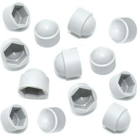 CCYKXA 20pcs M10 White Plastic Hex Nut Cover Caps (17mm Wrench) for Hex Nuts and Bolts