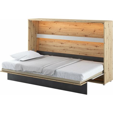 Lit escamotable Concept Pro Lenart Levfere 169 , Unique, 120x200, Stratifié, MDF, Sommier à lattes, 148x211x138cm (1/5)