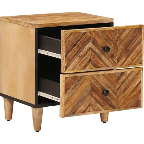 Maison Exclusive - Comodino Marrone 40 x 33,5 x 46 cm Legno di mango massello (1/5)