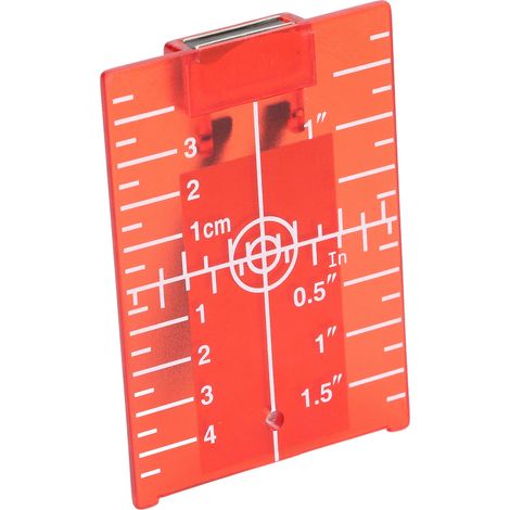 Magnetische Bodenzielscheibe für Laser-Nivelliergeräte aus Kunststoff mit Halterung, Zoll- und metrische Skala, rot (1/5)