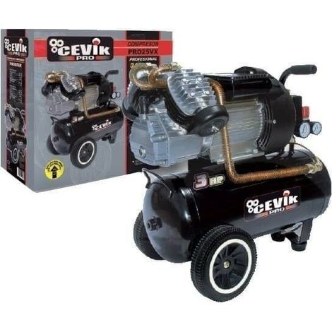 COMPRESOR DIRECTO 3HP 24LT 8 BAR 340 LT/MIN - CEVIK (1/2)
