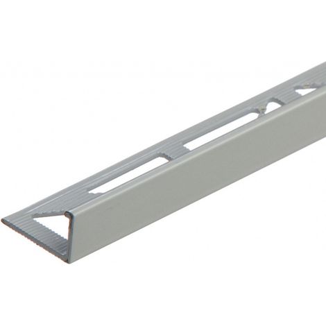 Monmobilierdesign – Lot de 10 profilés de finition en aluminium pour carrelage angle droit 10 mm – Longueur 2,5 m – Gris (RAL 7042) – Installation avec colle