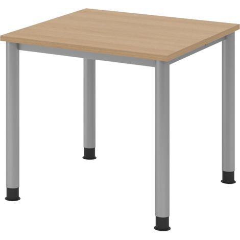 bümö Schreibtisch Serie-H Quadrat: 80 x 80 cm  Eiche