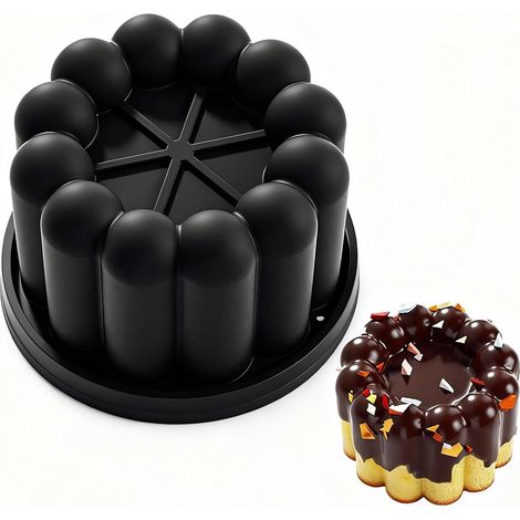 Charlotte Cake Mold, 2PCS Silicone Charlotte Cake Pan, Silicone Baking Molds, Baking Pastry Molds for Cake, Jello, Gelatin, Bread (Flower Shape) (1/5)