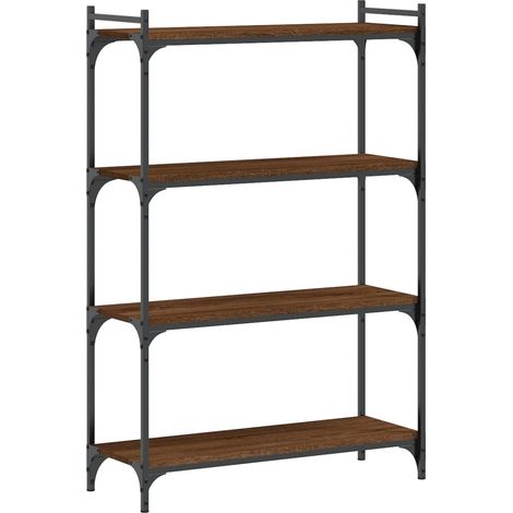 Maison Exclusive - Bücherregal 4 Böden Braun Eiche-Optik 80x30x12