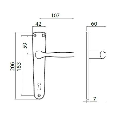 MANIGLIA GPB GABRY PLACCA YALE ALLUMINIO ARGENTO (1/2)