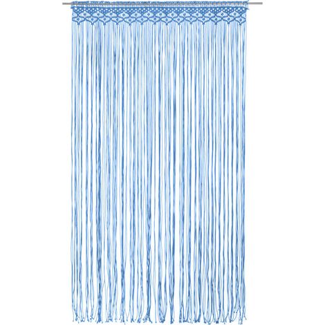 Rideau en macramé Bleu 140x240 cm Coton CFW65200 (1/5)