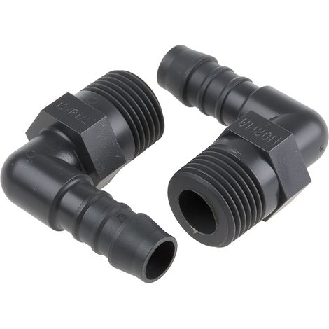 RS PRO Mâle Coude 1/2pouce, BSP 1/2" mâle, en Nylon ( Prix pour Paquet de 5 )