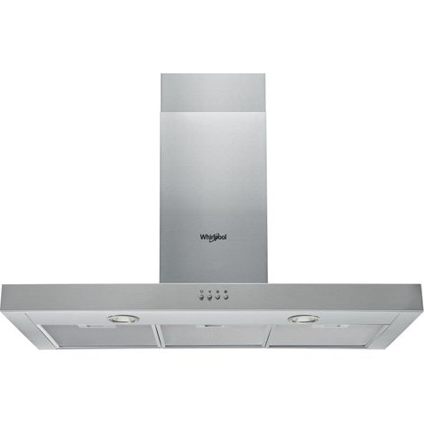 Whirlpool AKR 559/2 IX - Cappa aspirante a parete (canalizzata/ricircolazione, 390 m³/h, 42 Db, alogena, acciaio inox) (1/4)