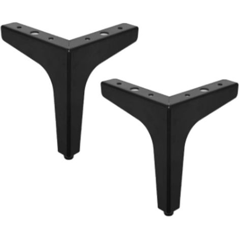 Lot de 2 Pieds de Meubles Charge, 15cm Pied de Table Modernes en Métal en Forme de Triangle,Pied Meuble Épingle pour Placard, Canapé,Noir (1/5)