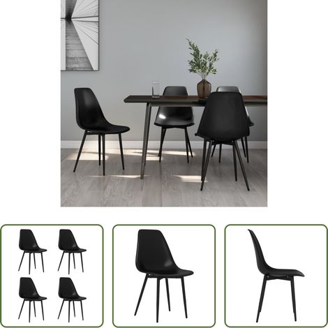 Esszimmerstühle - Esszimmerstühle 4 Stk. Schwarz PP (1/5)