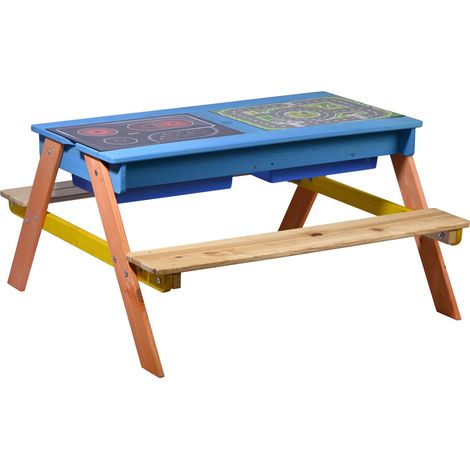 Dobar Picknicktisch inkl. Matschkiste 94 x 94 x 5057 cm Essplatz Set