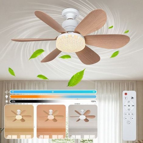 Deckenventilator mit Licht, 52 cm, 40-W-LED-Deckenleuchte, leiser Ventilator mit Fernbedienung für Schlafzimmer, Wohnzimmer, Küche (1/5)
