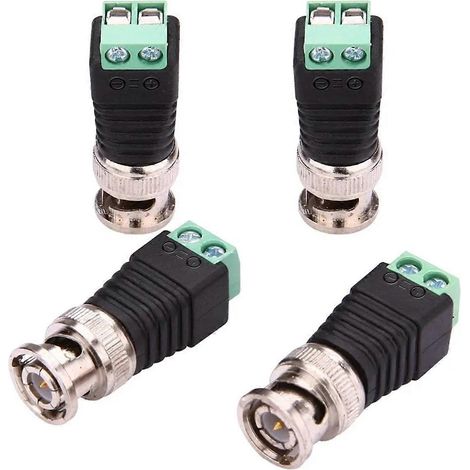 Connecteur BNC mâle balun, lot de 20 pièces, câble coaxial Cat5 vers connecteur BNC mâle. (1/5)