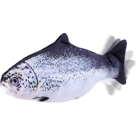 Coussin en peluche poisson réaliste, doux et moelleux, idéal pour les chats, les animaux de compagnie ou comme cadeau d'anniversaire pour enfants. (1/5)